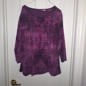 Alfred Dunner plum pant and blouse set Size XL